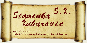Stamenka Kuburović vizit kartica
